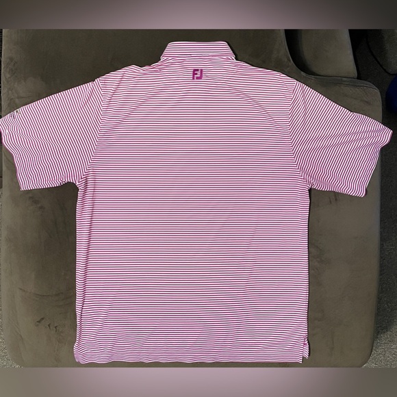 Footjoy Performance Purple Striped Short Sleeve Golf Polo Dennis Pines GC XL - Picture 7 of 7